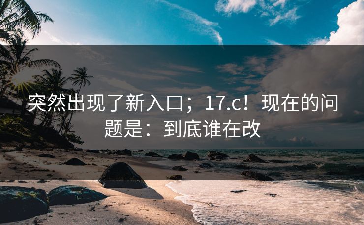 突然出现了新入口；17.c！现在的问题是：到底谁在改  第1张